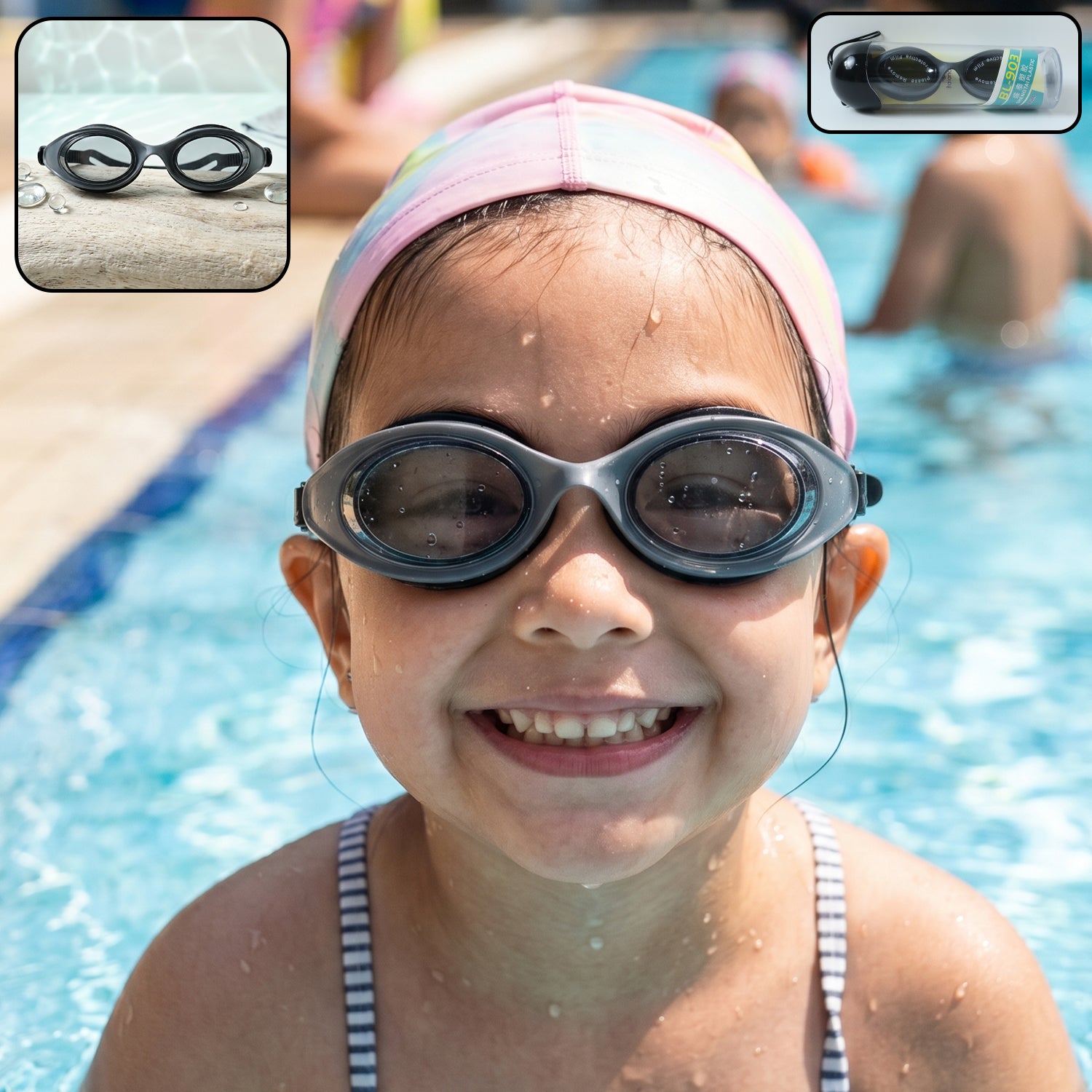 Premium Kids UV Protection Swimming Goggles with Anti-Fog Lens and Comfortable Fit – 1 Pc - Buy Online at Alikart