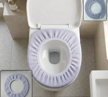 Soft Fabric Elastic Toilet Seat Cover (1 Pc, 29×29 Cm)