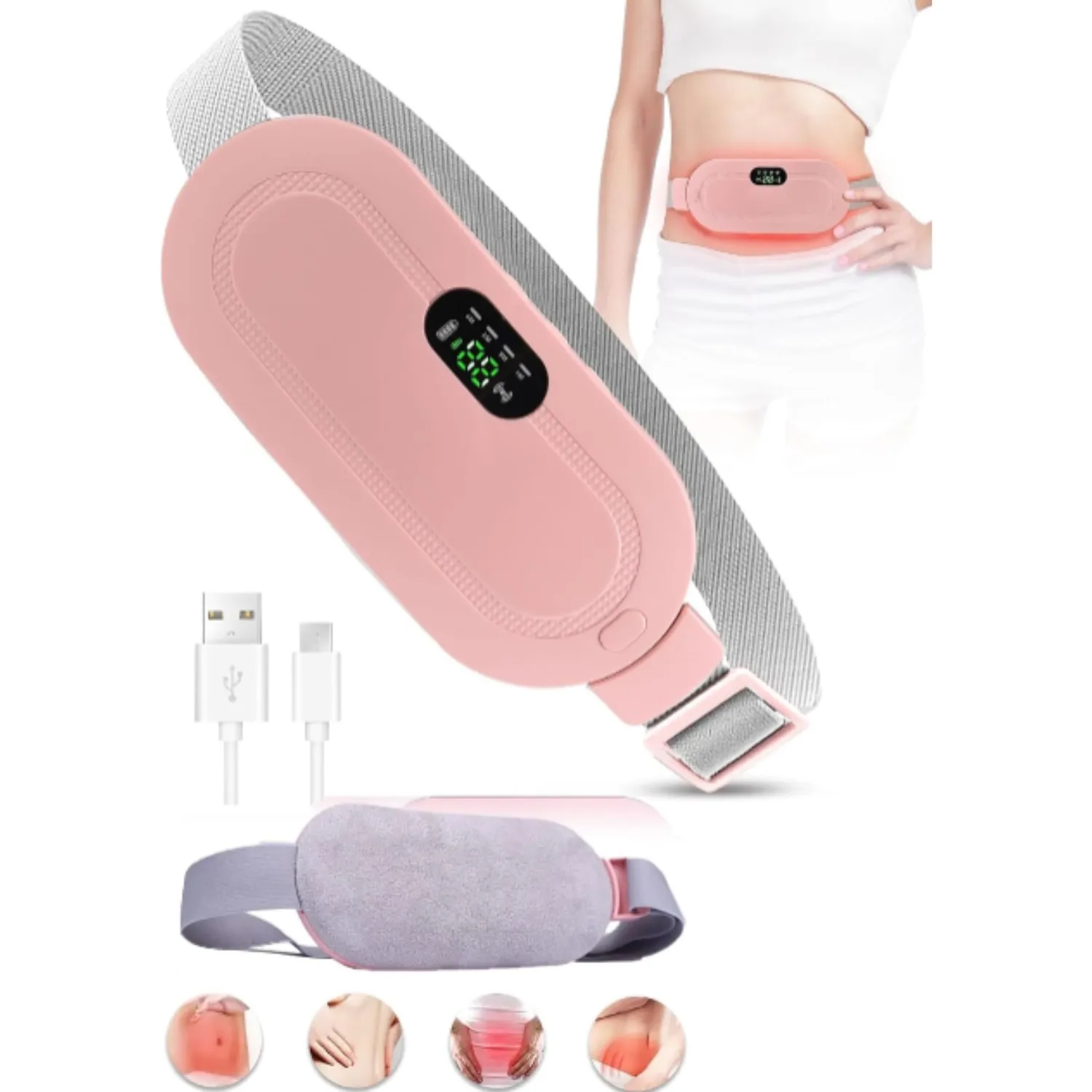 Period Cramp Relief Massager With Heating Pad For Back Pain Cramp free- Period Cramp Relief Heater & Massager - Detailed Feature View 1