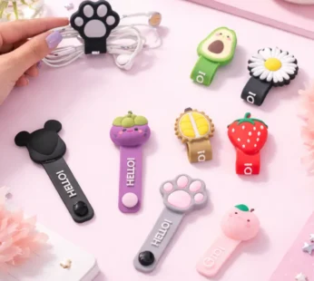 Tangle-Free Cartoon Earphone Wire Wrap Winder – Cute Cable Manager & Holder Strap (Random Cartoon design-Pack of 1)