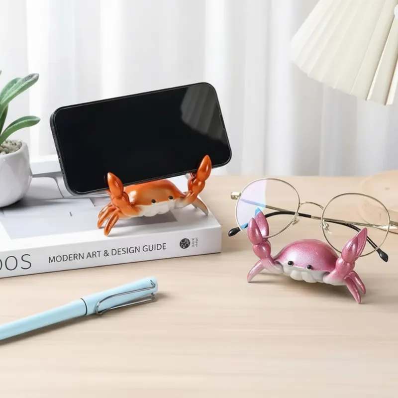 Premium Crab-Shaped Phone Stand & Pen Holder – Cute Silicone Desktop Organizer (Random color-Pack of 1) - Buy Online at Alikart