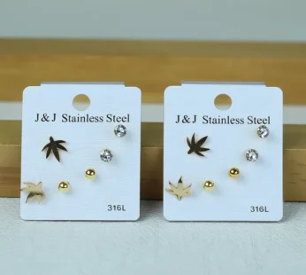 Set of 3 Trendy Earrings – Random Pattern Fashion Jewelry for Women & Teens (Stylish Daily Wear Collection)
