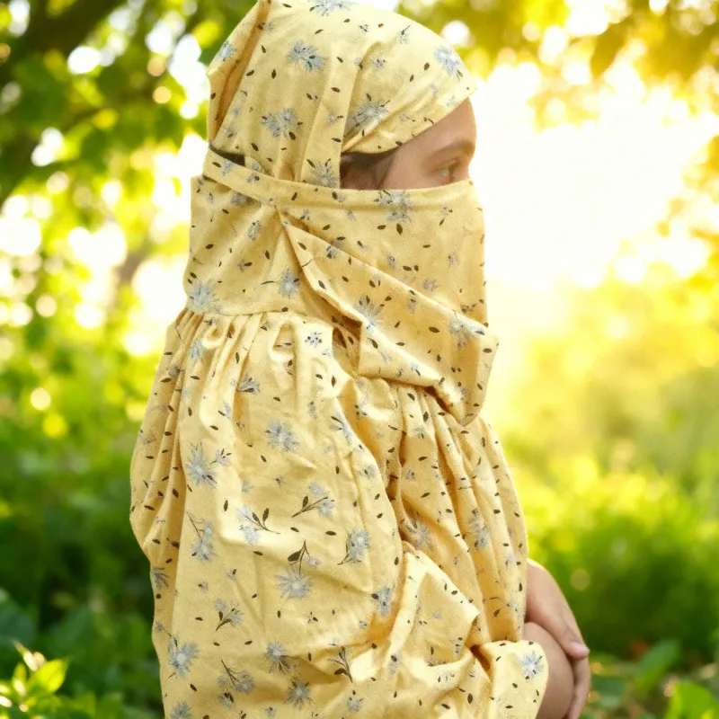 Printed Scarf Cum Mask with Face Cover – Sun Protection Cotton Scarf (Random Print-Pack of 1) - Detailed Feature View 1