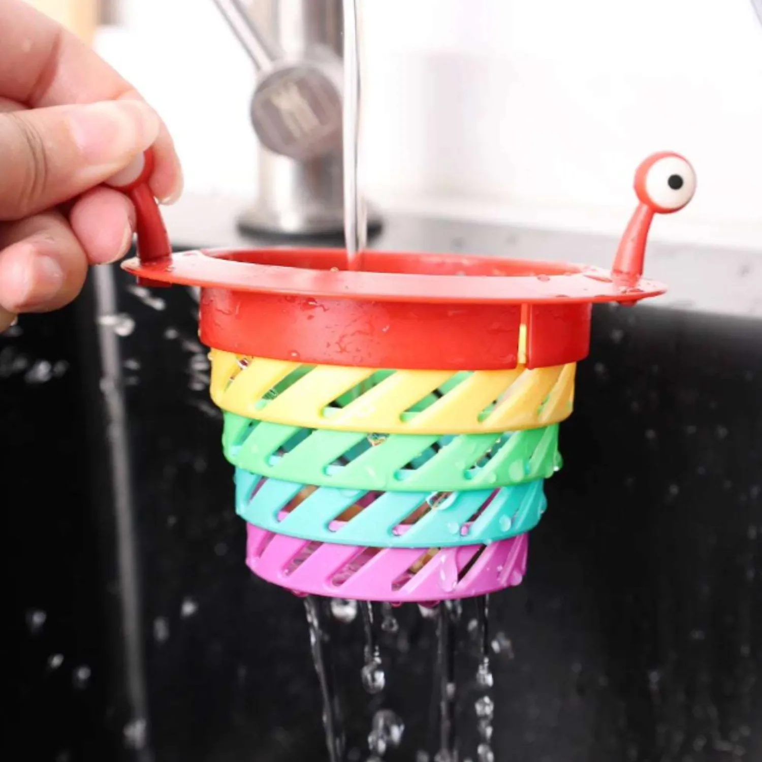Premium Colourful Foldable Retractable Kitchen Sink Strainer – Plastic Drain Filter Net & Anti-Clogging Catcher (Pack of 1) - Buy Online at Alikart