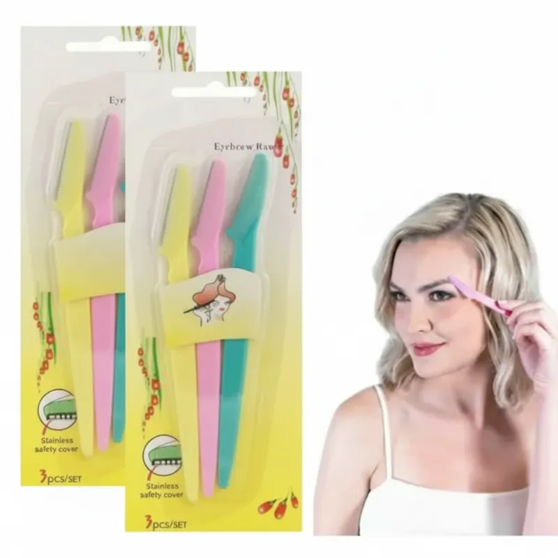 Premium Reusable Eyebrow Touch Up Face Razor for Women – Facial Hair Removal Shaver for Upper Lip & Peach Fuzz (Set of 3) - Buy Online at Alikart