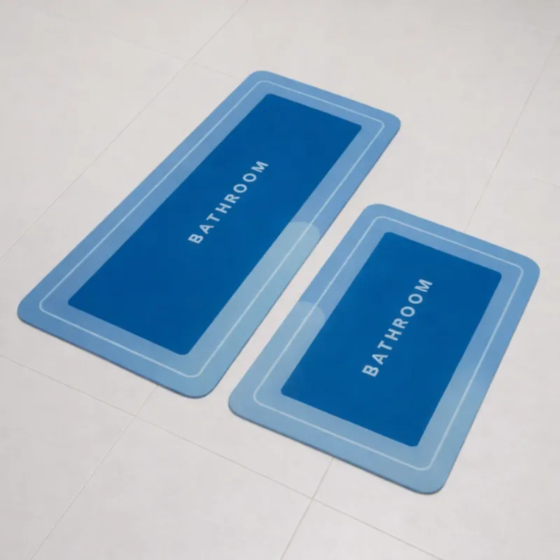 Bathroom Floor Mat – Waterproof Anti-Slip Soft Floor Mats for Bath, Shower, Toilet & Sink Area (Set Of 2) - Detailed Feature View 1