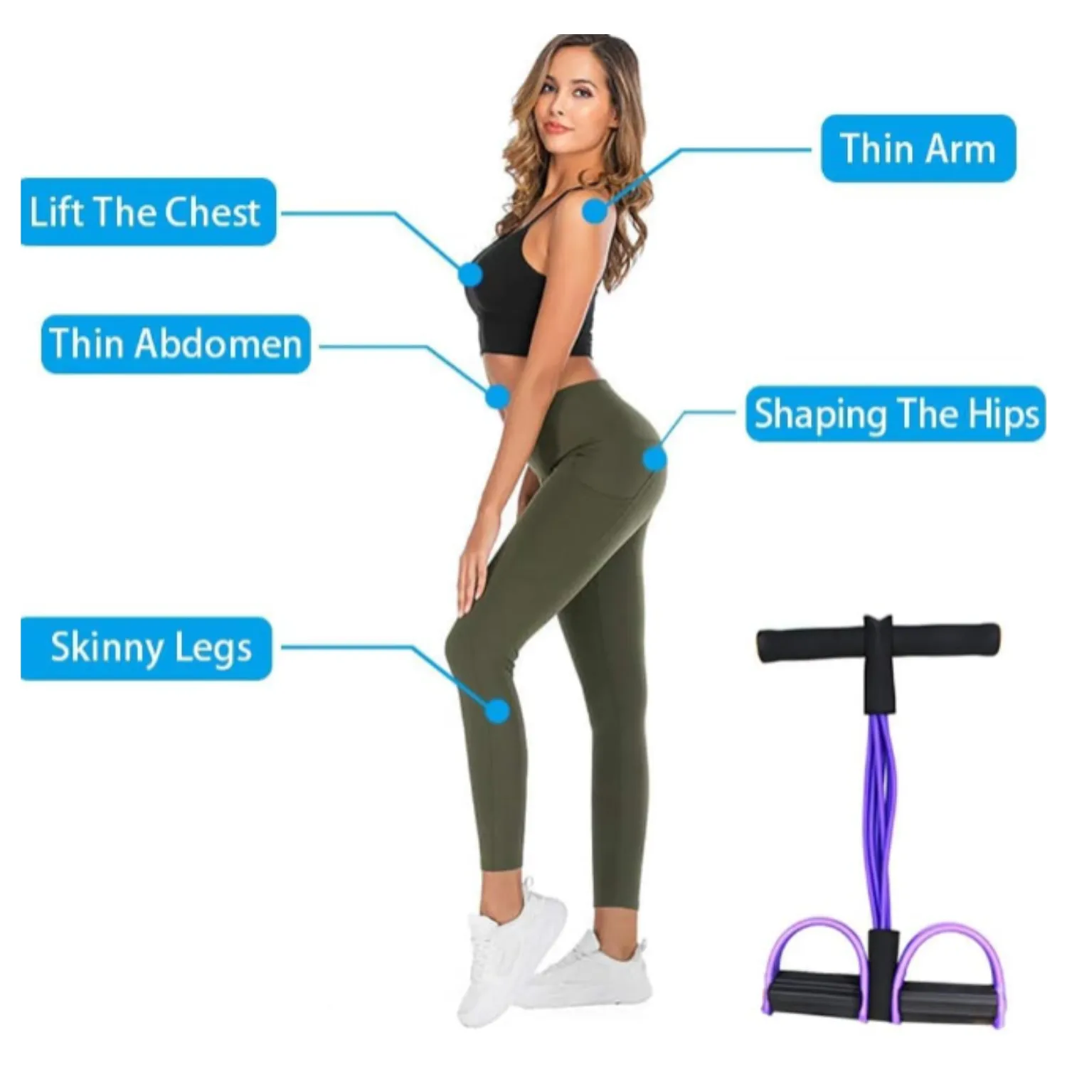 Pull Reducer Resistance Band Tummy Trimmer | Full Body Home Workout Equipment for Abs, Waist, Arms & Legs | Fitness Resistance Trainer - Detailed Feature View 2