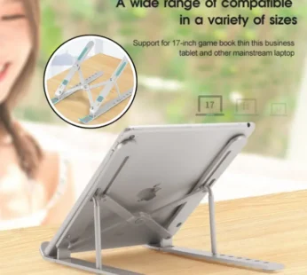 Adjustable Aluminum Laptop Stand – Foldable & Portable Tabletop Riser for Laptop/Desktop