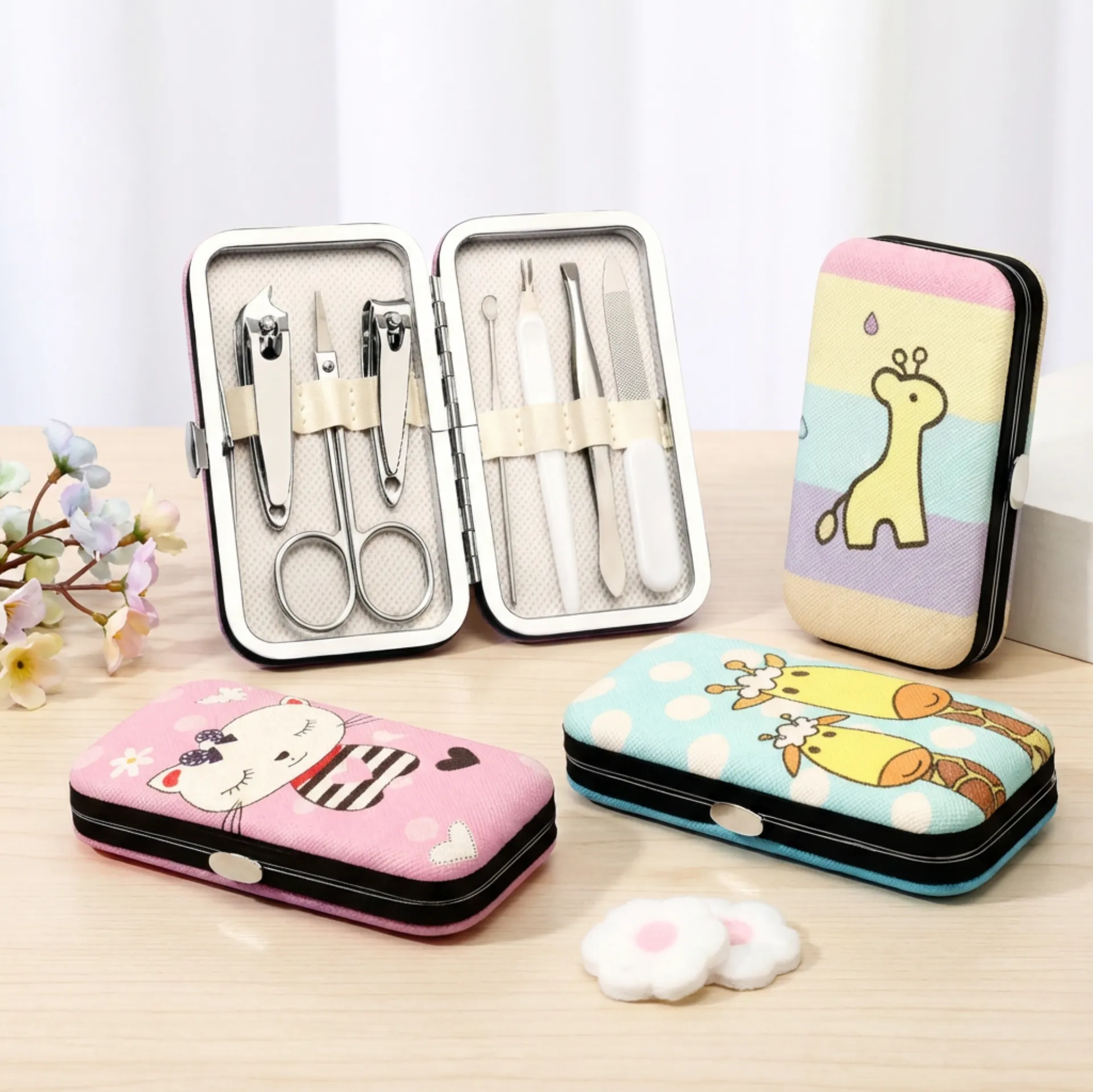 Premium Cute Cartoon 7-Piece Mini Nail Clipper Set – Manicure & Pedicure Care Kit for Travel, Home & Gifting (Random Print clipper) - Buy Online at Alikart