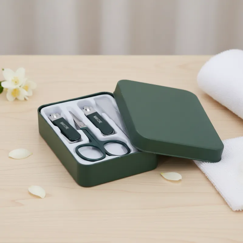 Premium 3-in-1 Nail Care Grooming Set – Compact Manicure Kit with 2 Nail Clippers & Scissors in Mint Green Case - Buy Online at Alikart