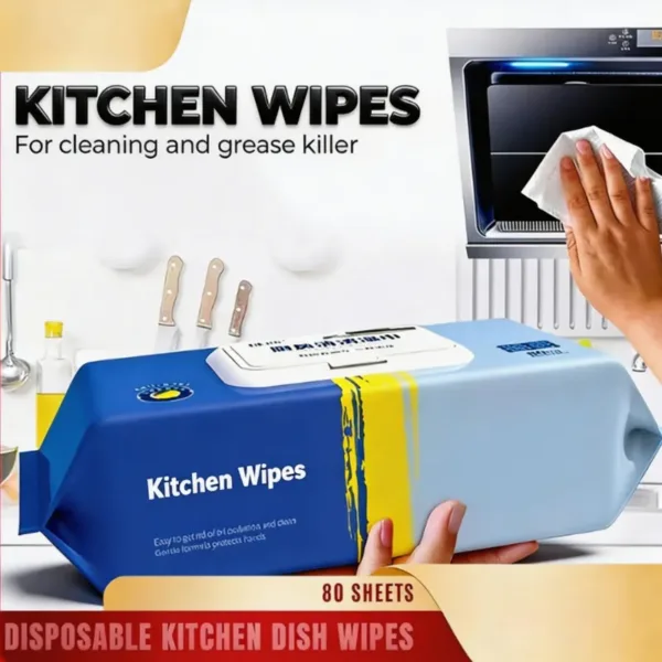 Kitchen Cleaning Wipes – Multipurpose Disposable Wet Wipes for Grease, Oil & Surface Cleaning