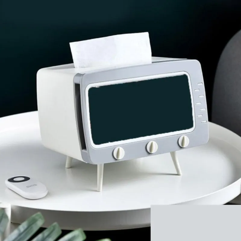Premium 2 in 1 TV-Shaped Tissue Box with Mobile Phone Holder – Cute Retro Napkin Holder & Smartphone Stand for Home, Office, or Car Decor (Random color) - Buy Online at Alikart