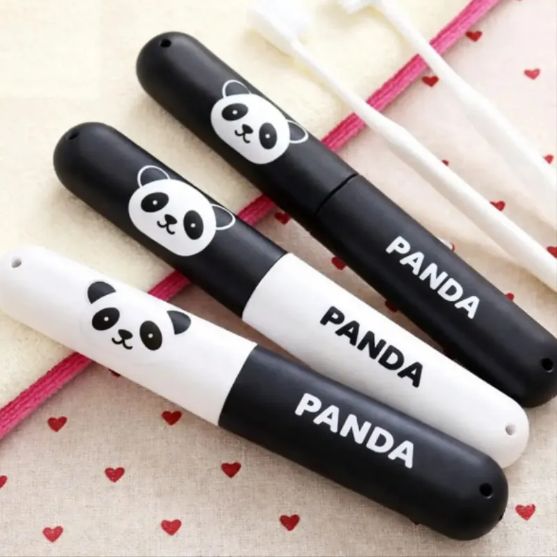 Premium 3Pcs Panda Print Toothbrush Cover – Portable Hygienic Toothbrush Cap for Travel & Daily Use (Random Color) - Buy Online at Alikart
