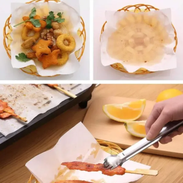 50 Pcs Oil Absorbing Cooking Paper | Kitchen Grease Absorbent Sheets for Frying & Food Prep | Disposable Oil Control Paper Towels