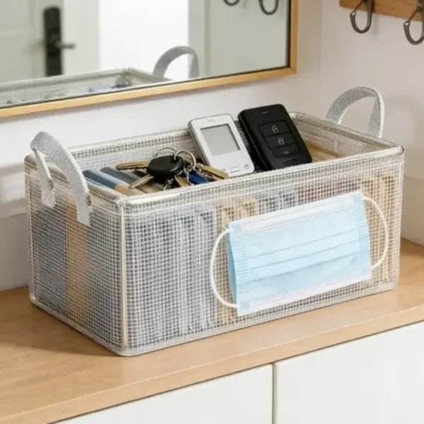 27L Transparent Storage Basket – Large Plastic Organizer for Clothes, Toys, Kitchen & Household Items(Pack of 1)