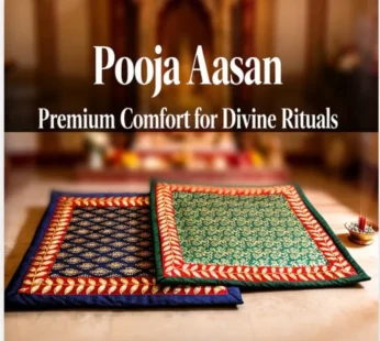 Puja Aasan Mat 80 × 80 cm – Soft Fabric Prayer Mat for Puja & Religious Rituals