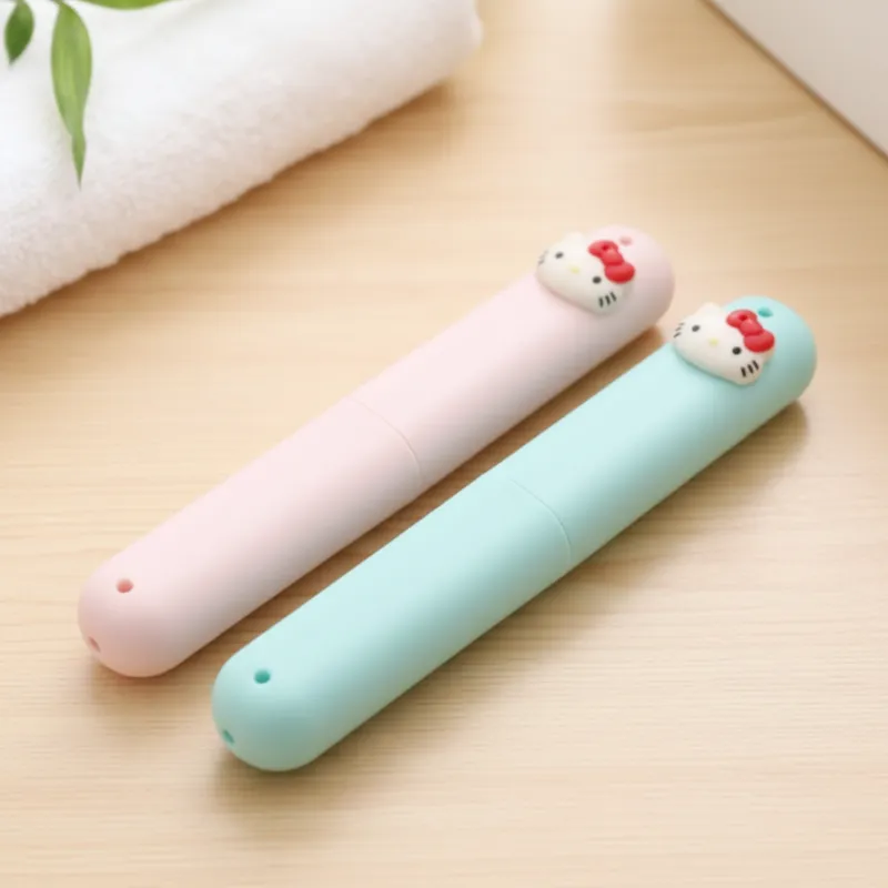 Hello Kitty Toothbrush Cover | Cute Cartoon Toothbrush Cap | Travel Hygiene Toothbrush Protector (Random Colors-Pack of 3) - Detailed Feature View 2