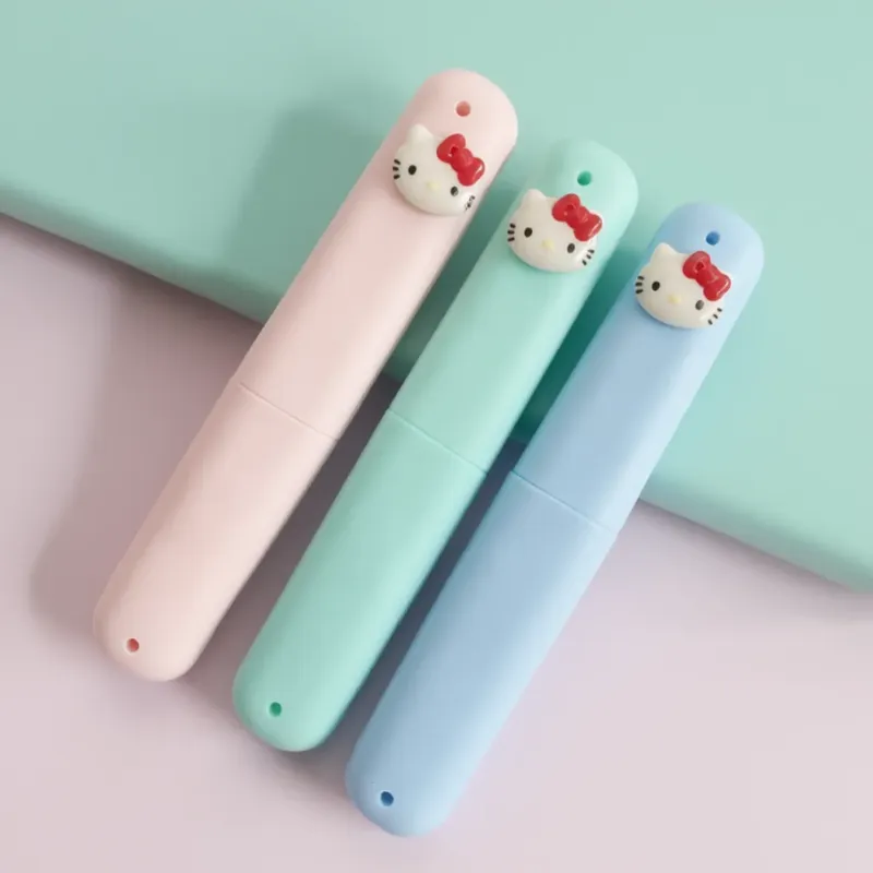 Hello Kitty Toothbrush Cover | Cute Cartoon Toothbrush Cap | Travel Hygiene Toothbrush Protector (Random Colors-Pack of 3) - Detailed Feature View 1