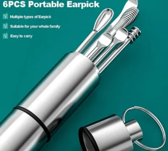 6 Pcs Ear Cleaning Kit with Aluminum Tube – Reusable Ear Wax Removal & Ear Care Tools