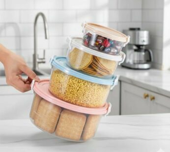 4 pcs lock lid Plastic Container 1400 ml