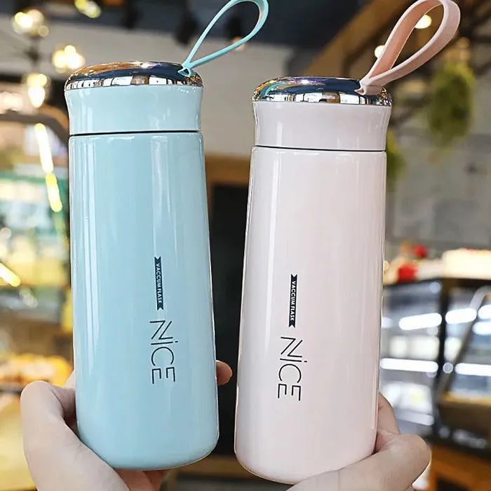 400ml Printed Glass Water Bottle – Leak-Proof Travel Bottle with Cute Design, Reusable Eco-Friendly Bottle for Office, School & Outdoor Use(Random color-Pack of 1) - Detailed Feature View 1
