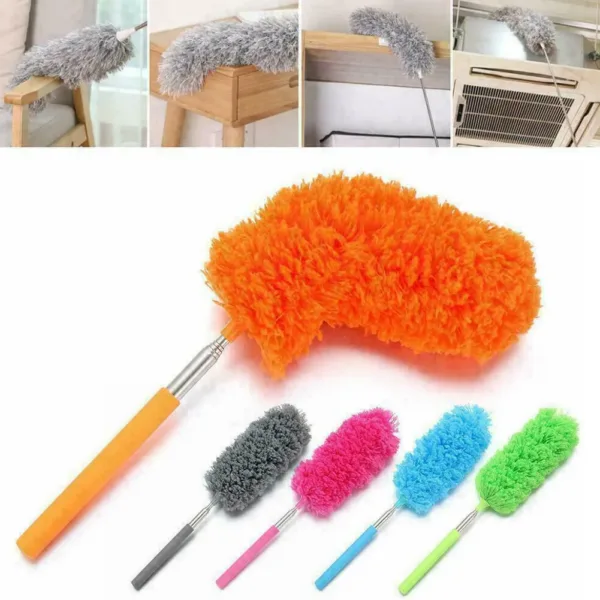 Small Folding Telescopic Duster – Lightweight Microfiber Extendable Cleaning Brush – Portable mopping Tool (Random Color-Pack of 1)