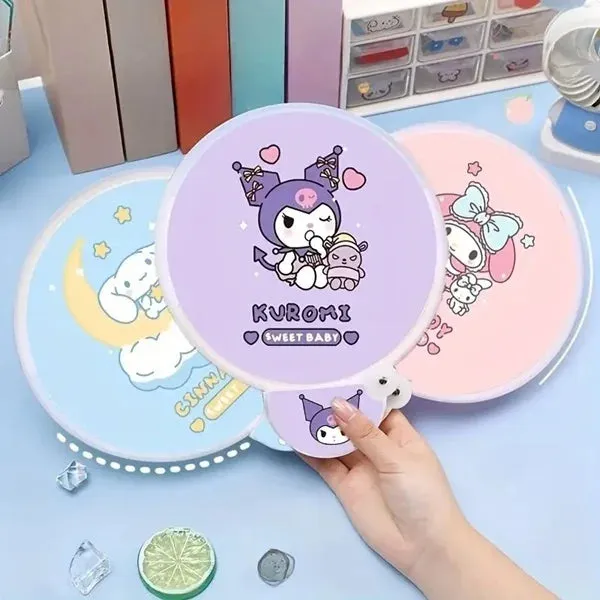 Cartoon Foldable Hand Fan – Portable Pocket Fan for Travel & Outdoor Use (Random color-Pack of 1)