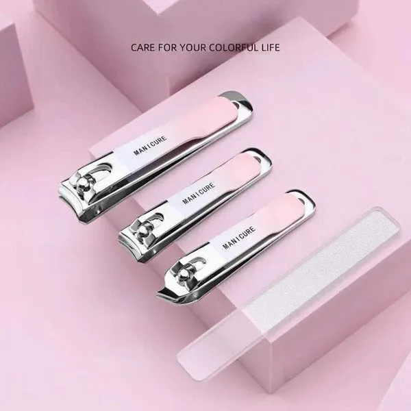 Professional 10 Pcs Manicure & Pedicure Kit – Stainless Steel Nail Clippers Set with Cutter, Scissors & File for Men & Women (Portable Travel Case) - Detailed Feature View 2