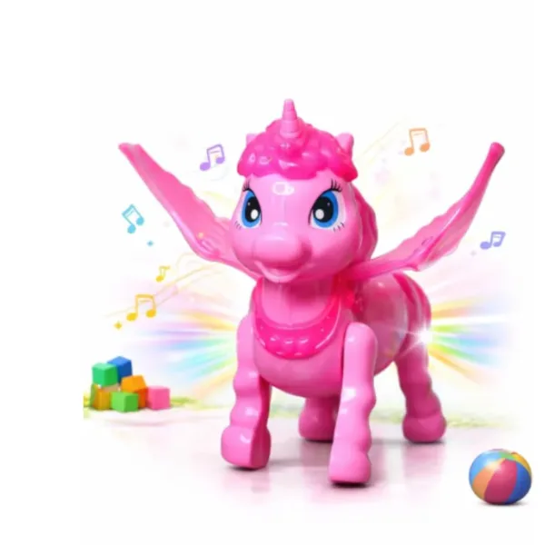 Walking Unicorn Toy with Lights & Music – Cute Moving Unicorn Toy for Kids-Battery Operated (Girls & Boys)