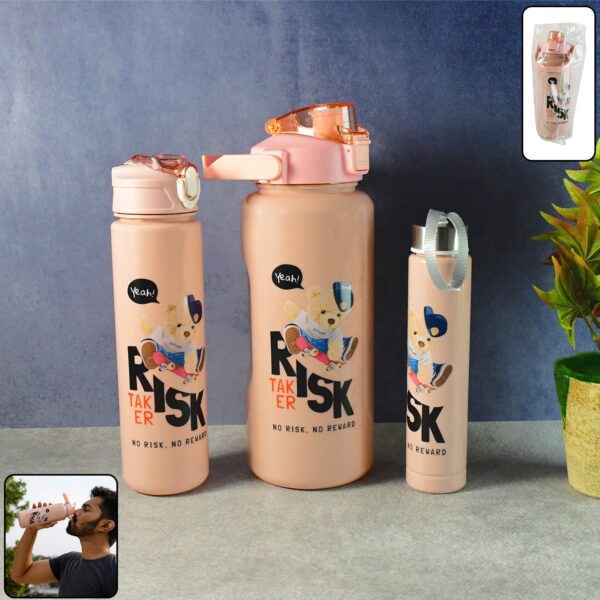 Cartoon printed Water Bottle – (3 Pc / Set)