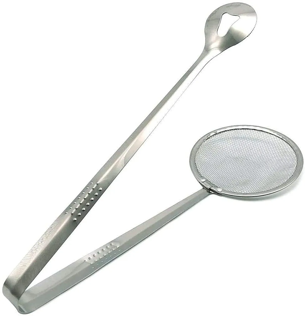 2In1 Stainless Steel Filter Spoon with Clip Food Kitchen Oil-Frying Multi-Functional - Detailed Feature View 2
