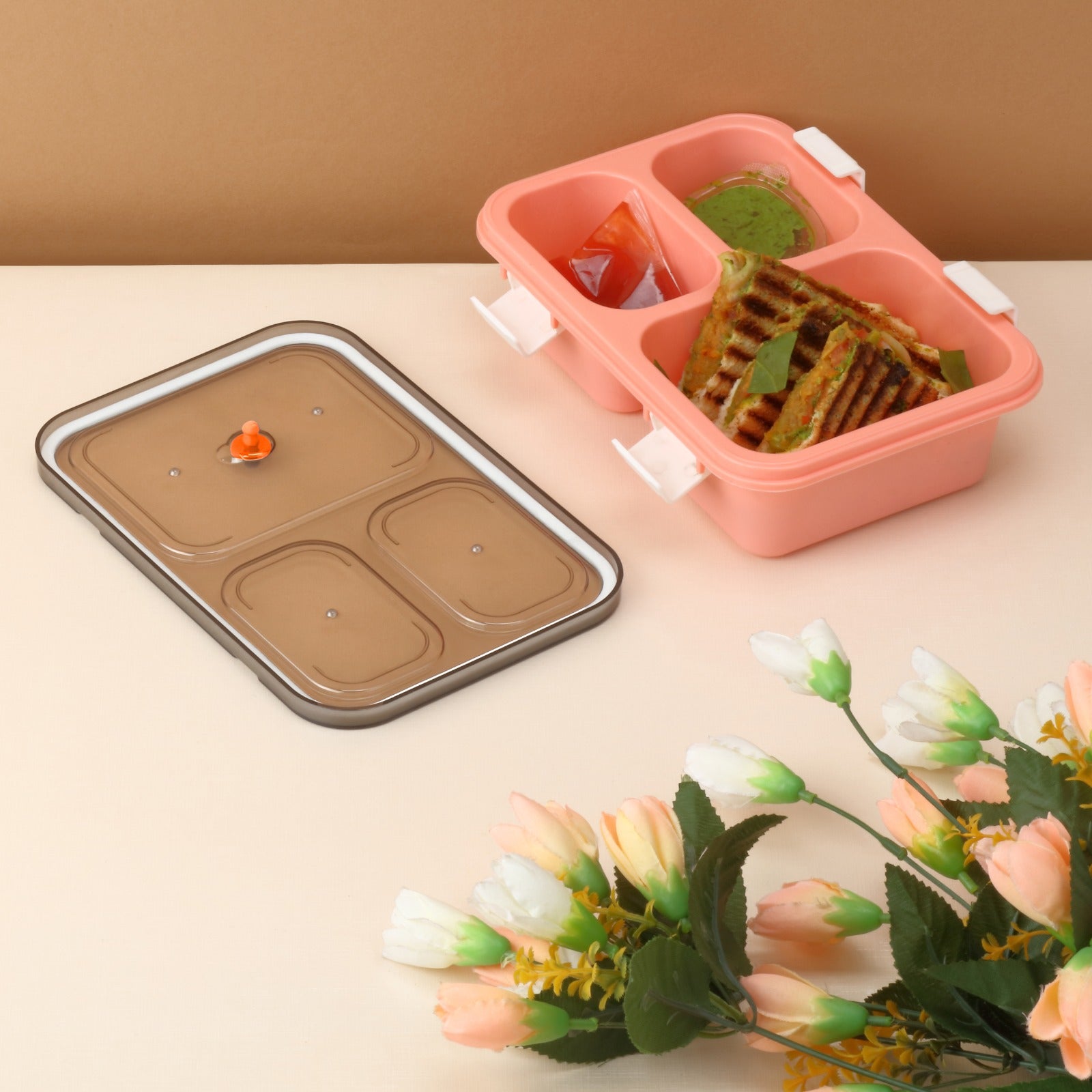 Premium Plastic Lunch Box for Kids, Lunch Box (3 Compartment Lunch Box) - Buy Online at Alikart