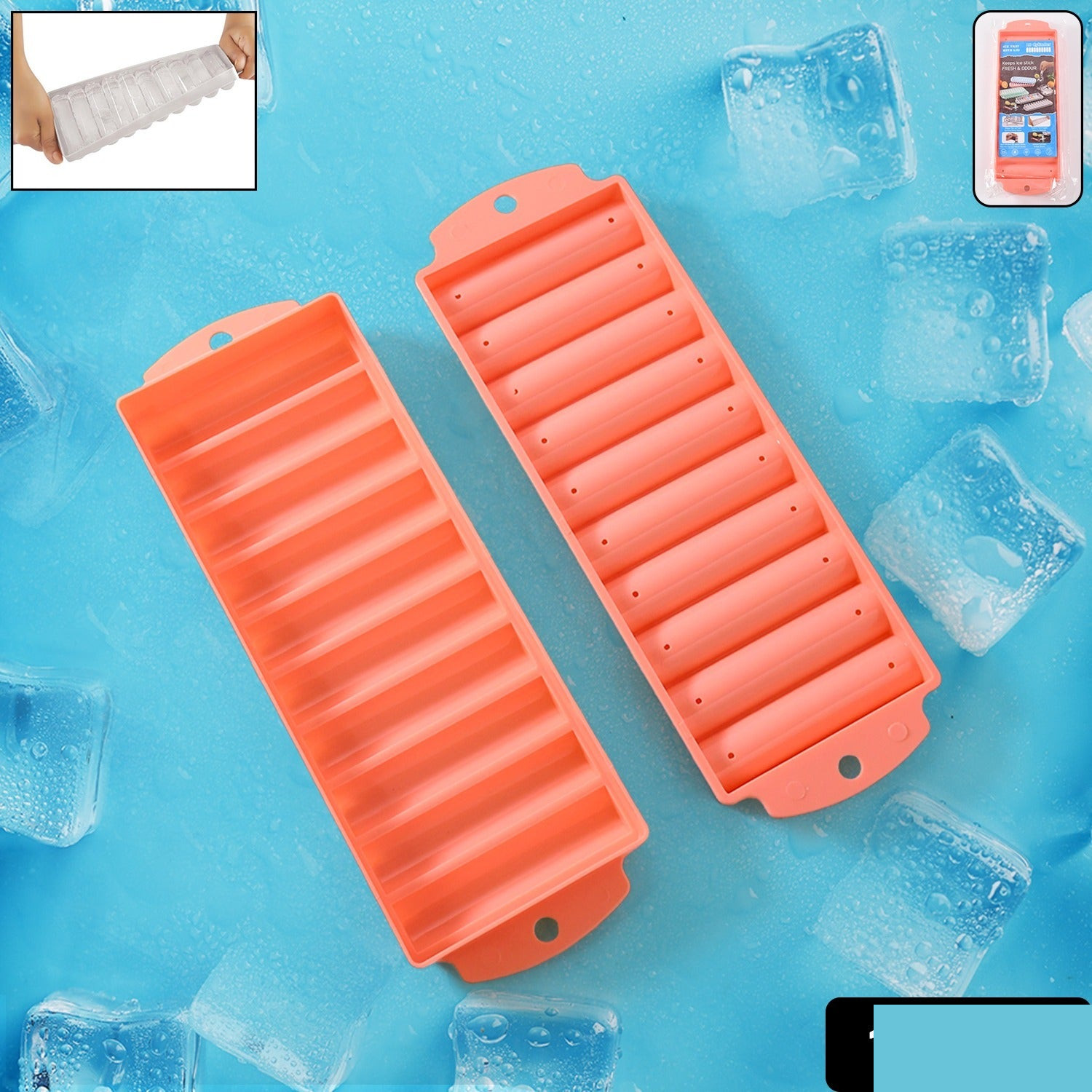 Compact Plastic Ice Stick Tray (1 Pc) - Detailed Feature View 1