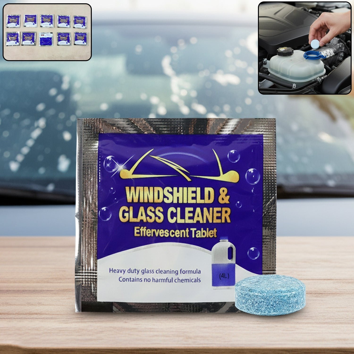Premium Car Wiper Detergent Effervescent Tablets (Pack of 10) - Buy Online at Alikart