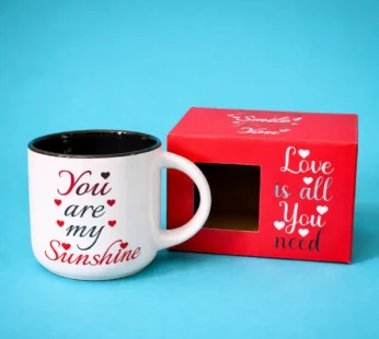 Printed Ceramic Coffee Mug with Gift Box Romantic Theme Cup