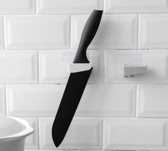 Punch-Free Wall Hanging Knife Holder – Kitchen Storage Rack (1 Pc)