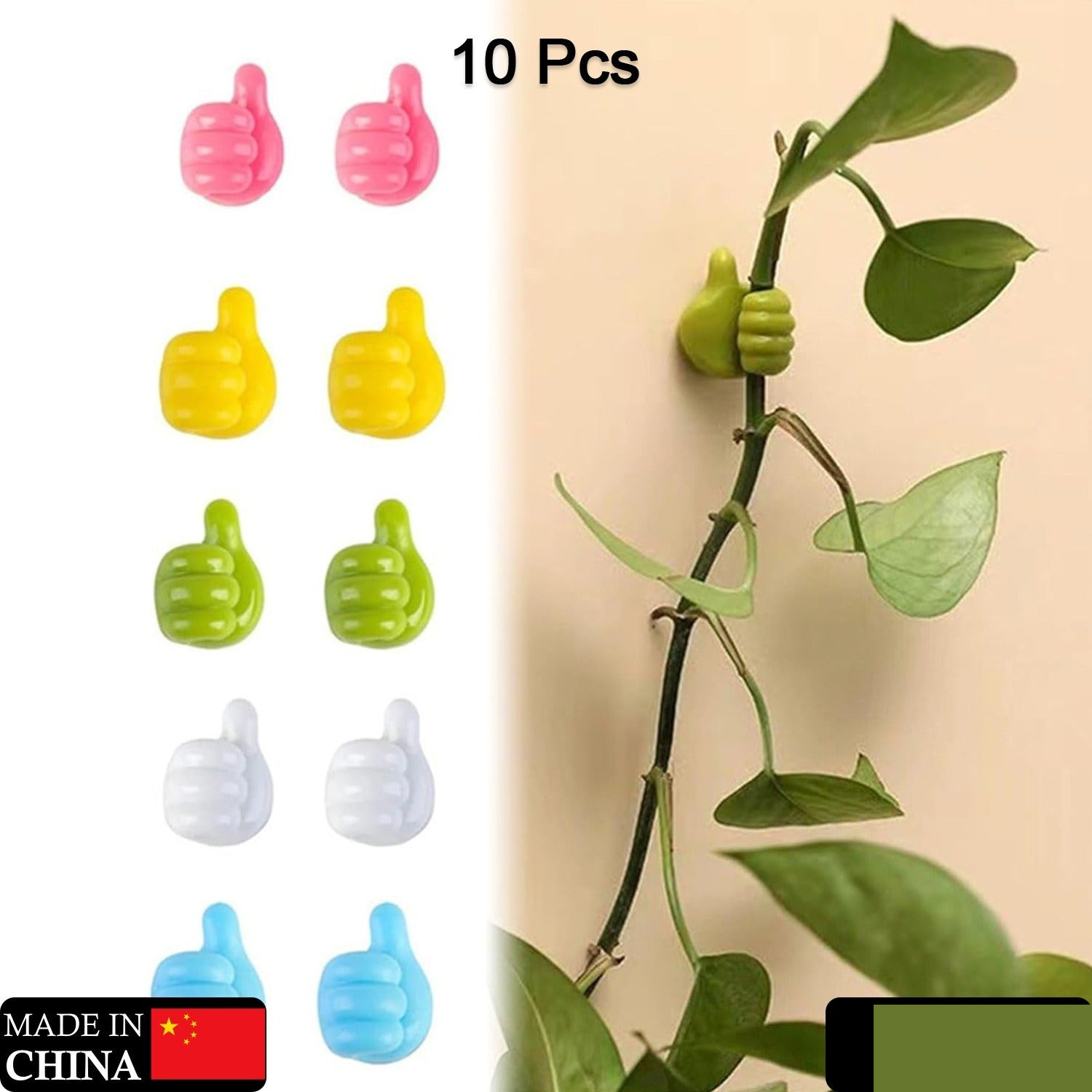Thumb Cable Clips, Multi-Color Cord Organizer for Home, Office, Car (10 Pc Set) - Detailed Feature View 1