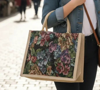 Multipurpose Floral Print Carry Hand Bag 1 Pc 29×33 Cm
