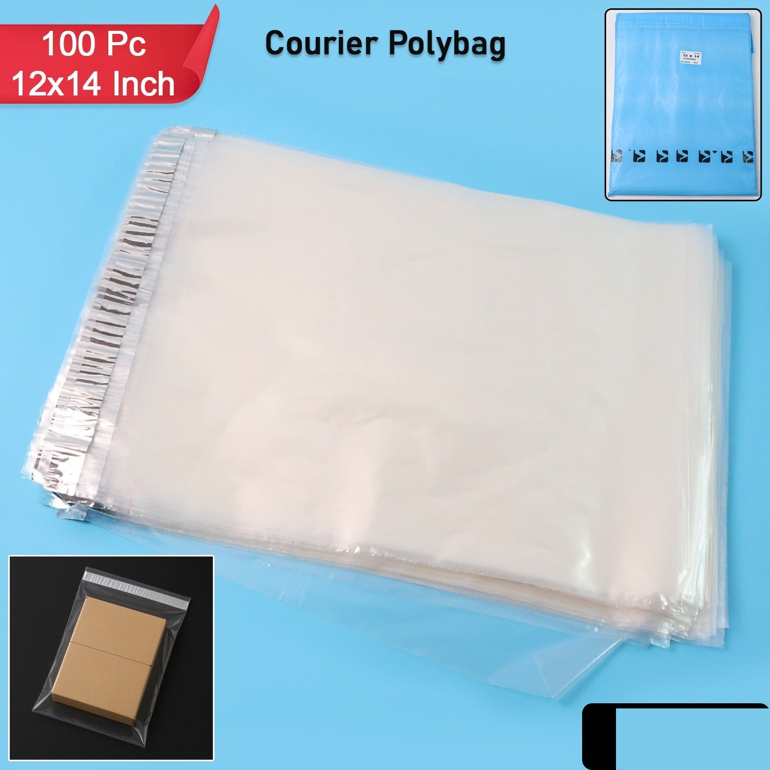 Self-Adhesive Courier Polybags (12x14 Inch / 100 Pc) - Detailed Feature View 1