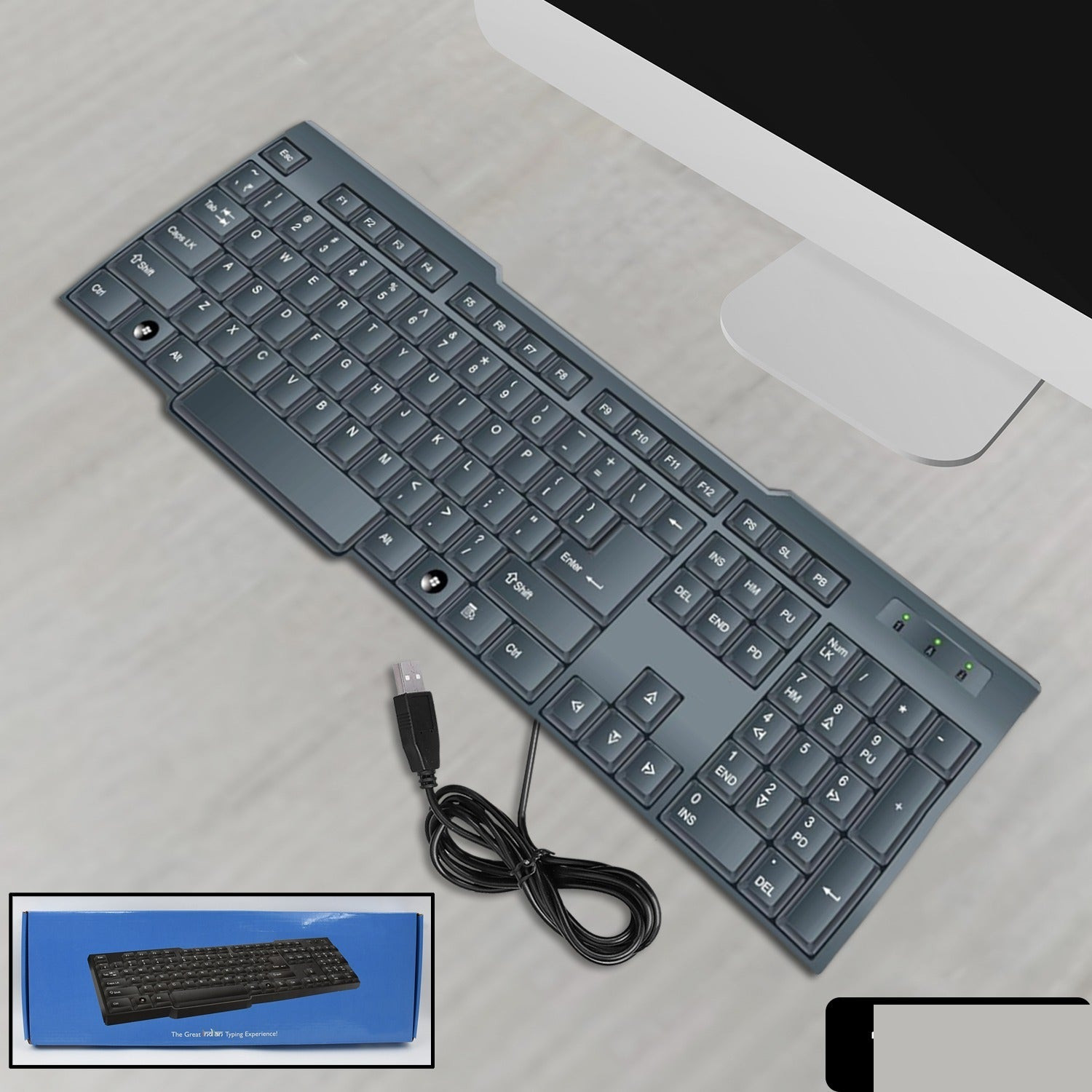 Wired USB Keyboard 104 Keys (1 Pc) - Detailed Feature View 1