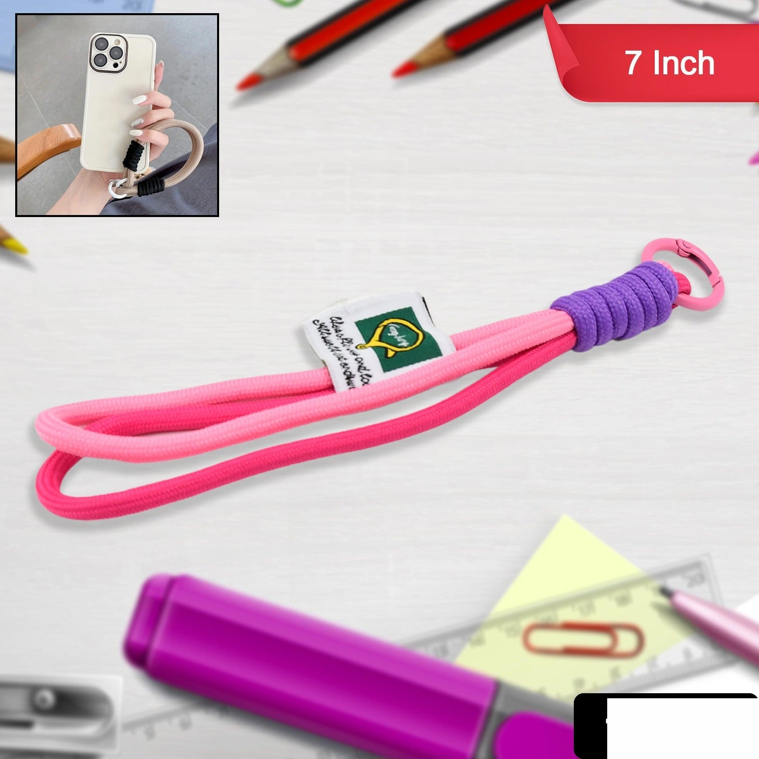 Hand Wrist Strap Lanyard Cellphone, Phone Strap (1 Pc / 7 Inch / Multicolor) - Detailed Feature View 1