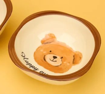 4.6 Inch Cool Bear Ceramic Serving Bowl – Cute Animal-Themed Dish for Snacks, Desserts & Meals