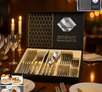 Premium Stainless Steel Polished Cutlery Set (24 Pc)