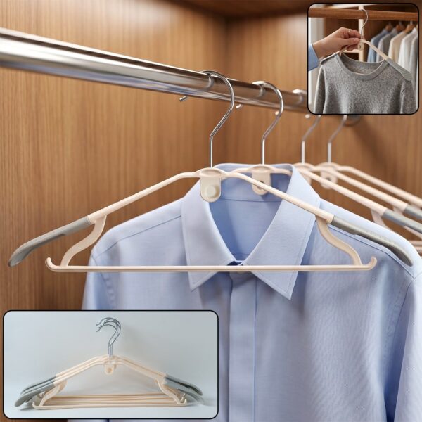 Durable Plastic Clothes Hangers Set (5 Pc Set)