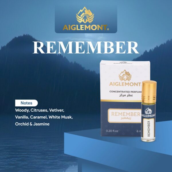 Aiglemont’s Remember, 6ml Roll-on, Alcohol free, Long Lasting Attar