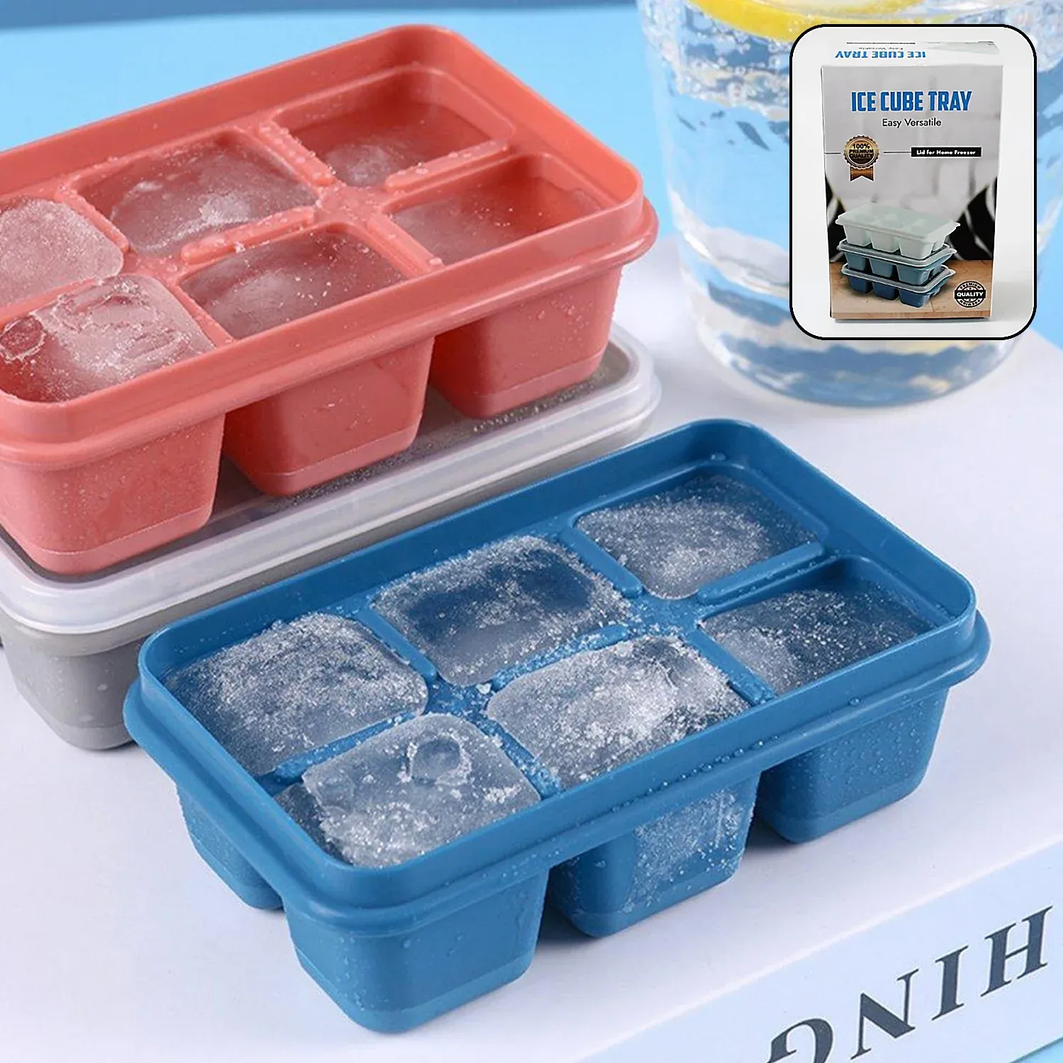 Premium 6 Grid Silicone Ice Tray Used In All Kinds Of Places Like Household Kitchens (1 Pc) - Buy Online at Alikart