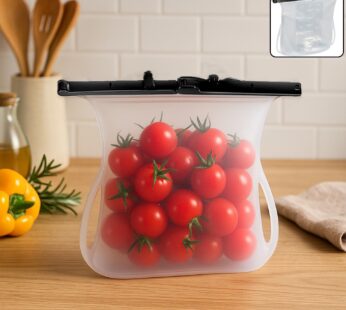 Reusable Silicone Food Storage Bag Leakproof Flat Bottom Freezer 1 Pc
