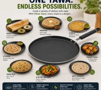 Vikas Dosa Tawa for Perfect Crispy Dosas, Parathas, and More Ideal for Healthy Cooking