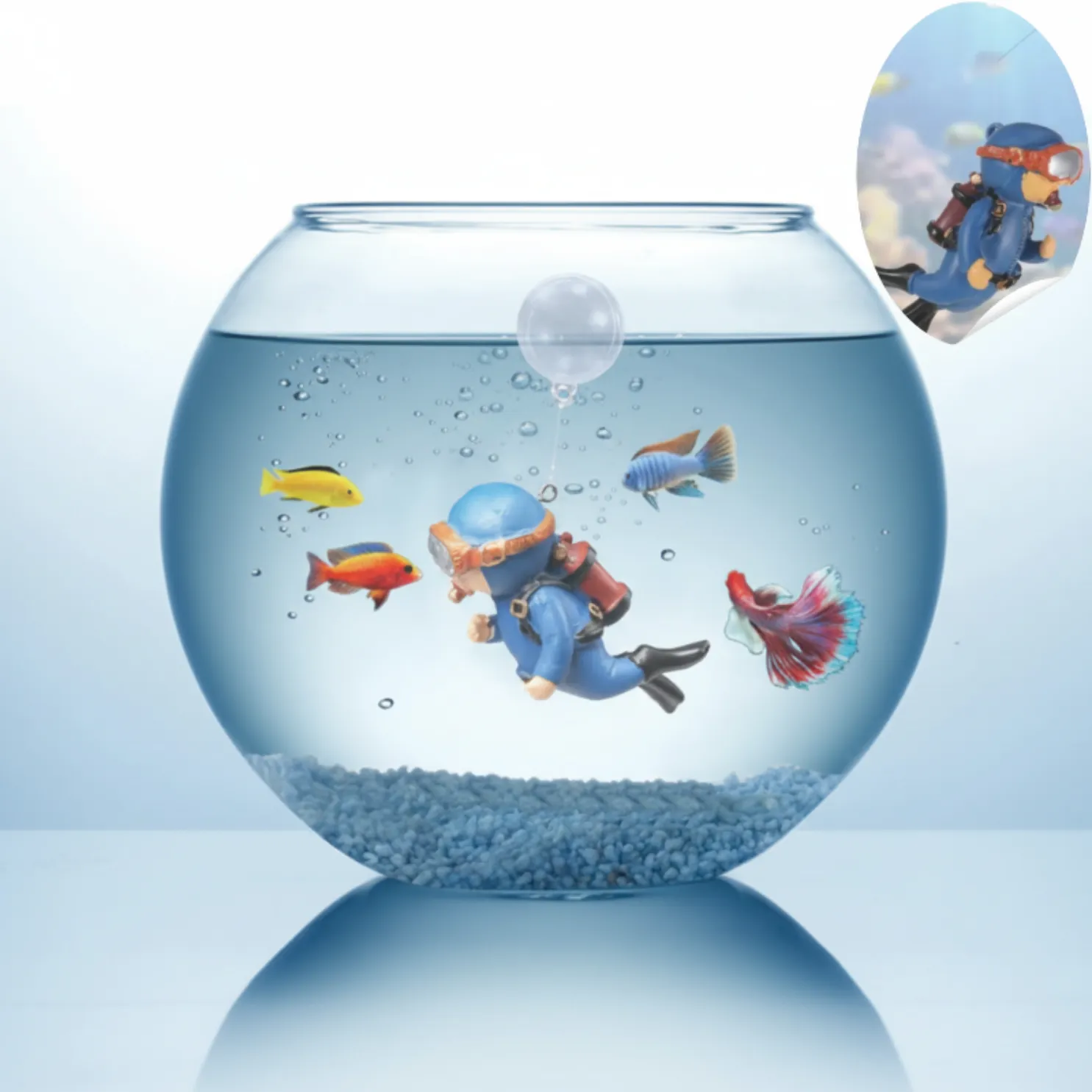 Premium Mini Floating Diver Ornament – Cute Aquarium Decoration Made with Eco-Friendly Resin - Buy Online at Alikart