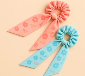 Floral Satin Hair Scrunchie – Premium Quality, Gentle on Hair (Random Color-Pack of 1)